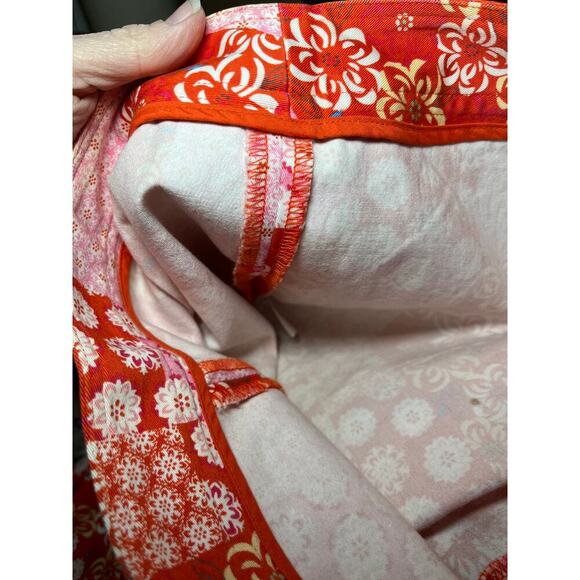 Harolds Size 6  Pants Pink Orange Patchwork Cotton Straight Leg Ankle - Picture 9 of 12